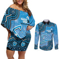 Adelaide Strikers NAIDOC Week 2026 Custom Couples Matching Off Shoulder Short Dress and Long Sleeve Button Shirt 50 Years Deadly Indigenous Art Glitter Effect