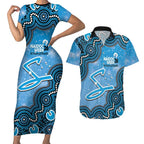 Adelaide Strikers NAIDOC Week 2026 Custom Couples Matching Short Sleeve Bodycon Dress and Hawaiian Shirt 50 Years Deadly Indigenous Art Glitter Effect