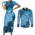 Adelaide Strikers NAIDOC Week 2026 Custom Couples Matching Short Sleeve Bodycon Dress and Long Sleeve Button Shirt 50 Years Deadly Indigenous Art Glitter Effect