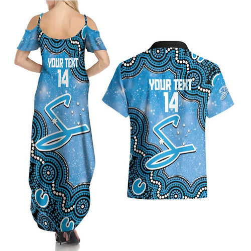 Adelaide Strikers NAIDOC Week 2026 Custom Couples Matching Summer Maxi Dress and Hawaiian Shirt 50 Years Deadly Indigenous Art Glitter Effect