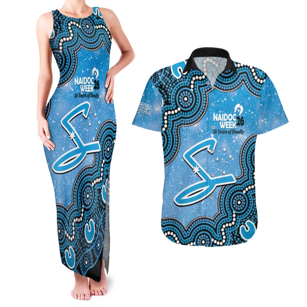 Adelaide Strikers NAIDOC Week 2026 Custom Couples Matching Tank Maxi Dress and Hawaiian Shirt 50 Years Deadly Indigenous Art Glitter Effect