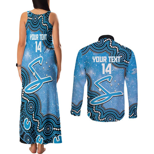 Adelaide Strikers NAIDOC Week 2026 Custom Couples Matching Tank Maxi Dress and Long Sleeve Button Shirt 50 Years Deadly Indigenous Art Glitter Effect