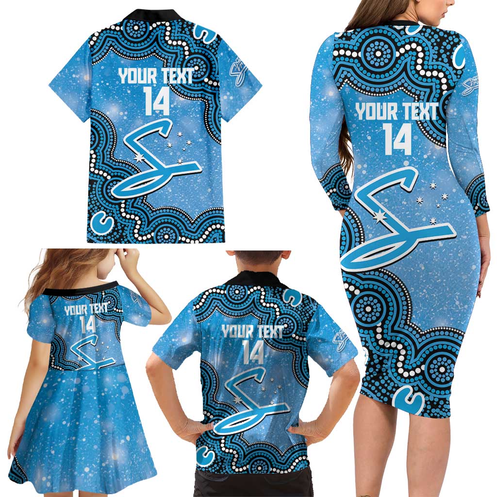Adelaide Strikers NAIDOC Week 2026 Custom Family Matching Long Sleeve Bodycon Dress and Hawaiian Shirt 50 Years Deadly Indigenous Art Glitter Effect