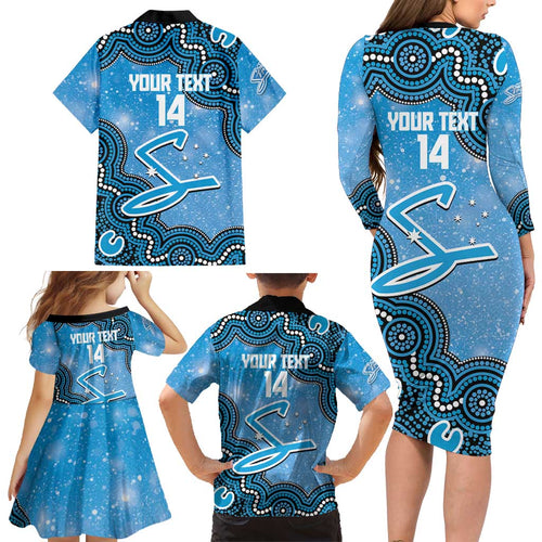 Adelaide Strikers NAIDOC Week 2026 Custom Family Matching Long Sleeve Bodycon Dress and Hawaiian Shirt 50 Years Deadly Indigenous Art Glitter Effect