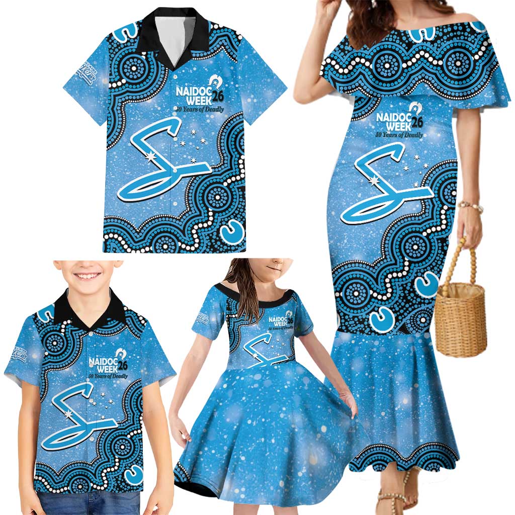Adelaide Strikers NAIDOC Week 2026 Custom Family Matching Mermaid Dress and Hawaiian Shirt 50 Years Deadly Indigenous Art Glitter Effect