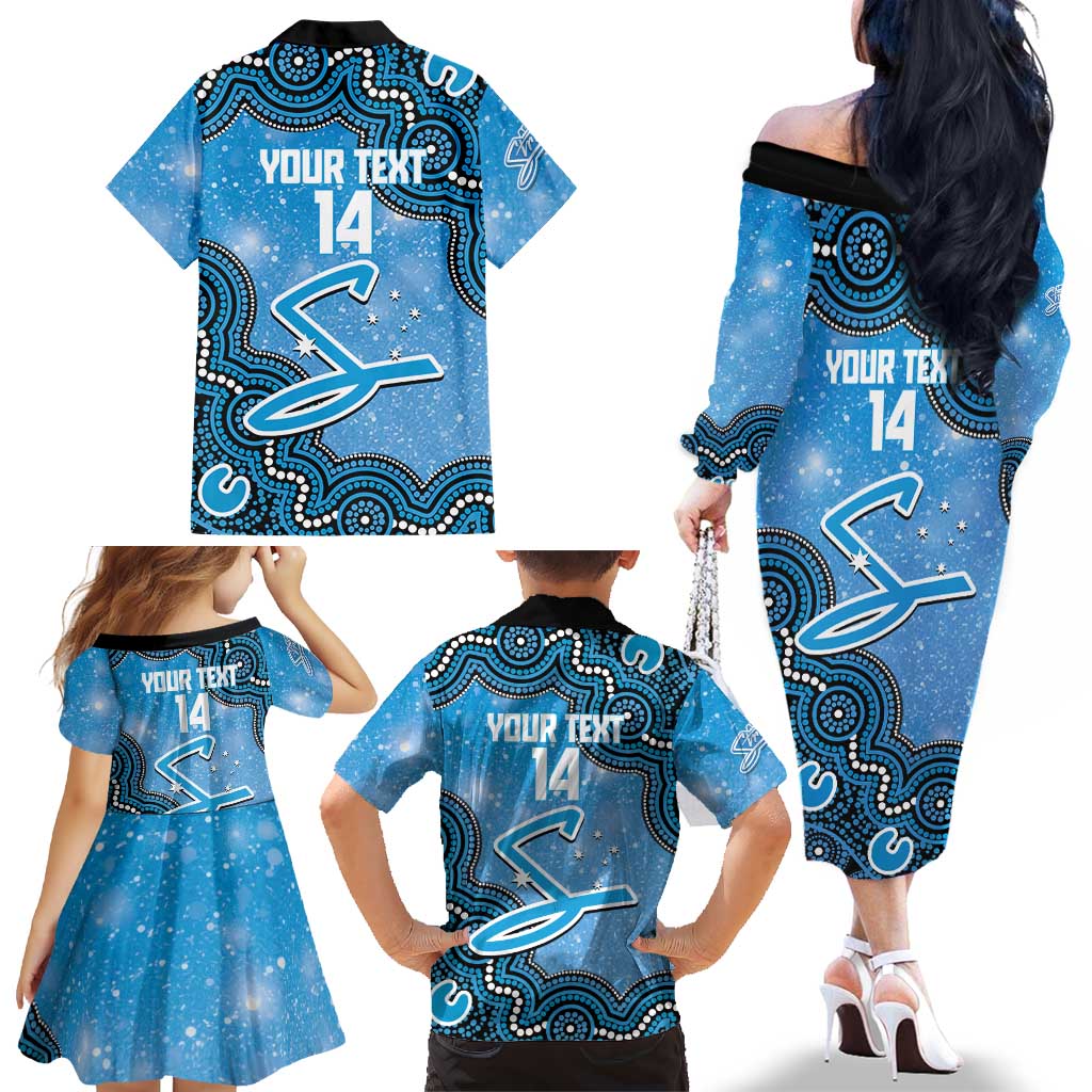 Adelaide Strikers NAIDOC Week 2026 Custom Family Matching Off The Shoulder Long Sleeve Dress and Hawaiian Shirt 50 Years Deadly Indigenous Art Glitter Effect
