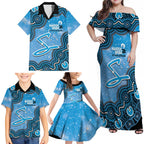 Adelaide Strikers NAIDOC Week 2026 Custom Family Matching Off Shoulder Maxi Dress and Hawaiian Shirt 50 Years Deadly Indigenous Art Glitter Effect
