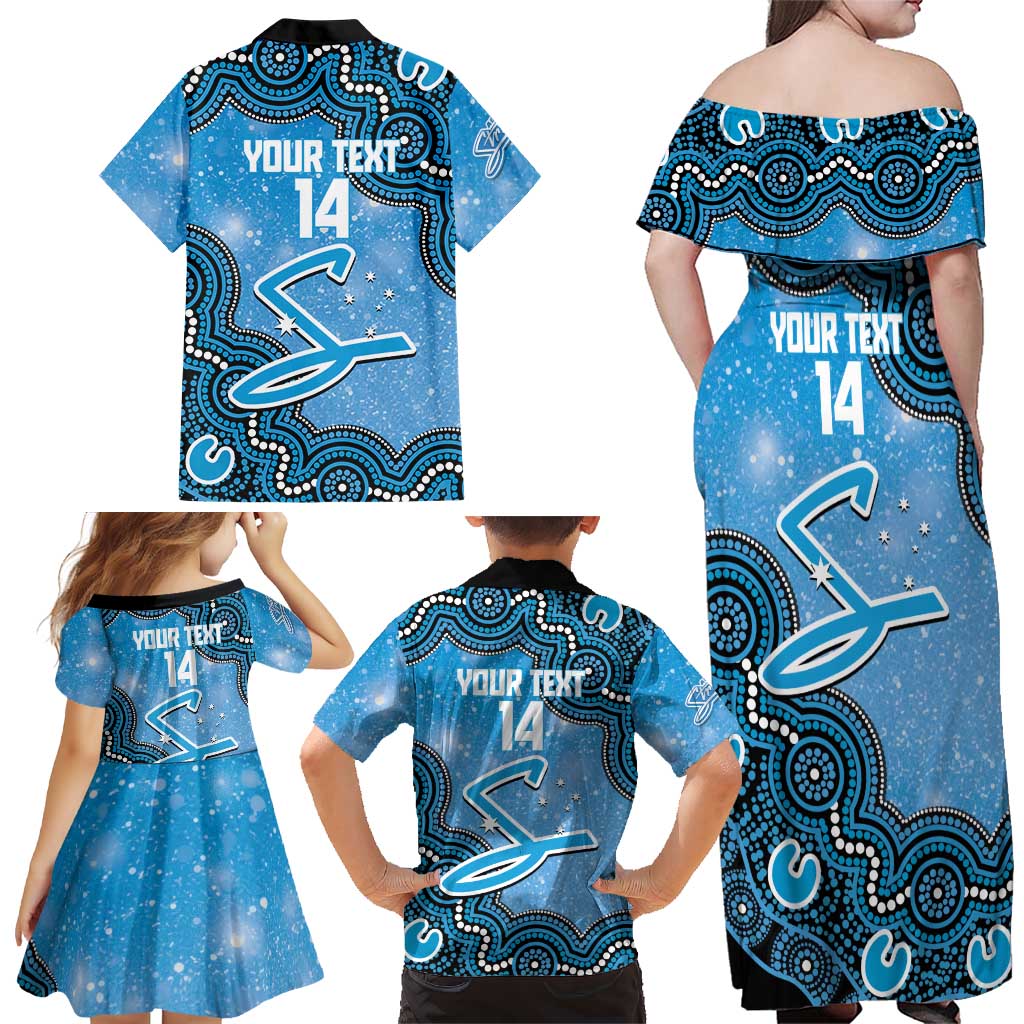Adelaide Strikers NAIDOC Week 2026 Custom Family Matching Off Shoulder Maxi Dress and Hawaiian Shirt 50 Years Deadly Indigenous Art Glitter Effect