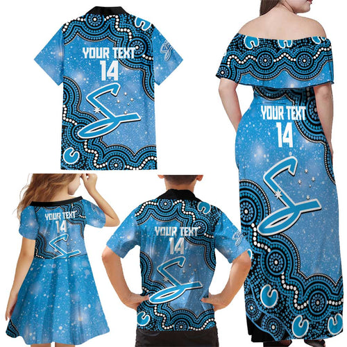 Adelaide Strikers NAIDOC Week 2026 Custom Family Matching Off Shoulder Maxi Dress and Hawaiian Shirt 50 Years Deadly Indigenous Art Glitter Effect