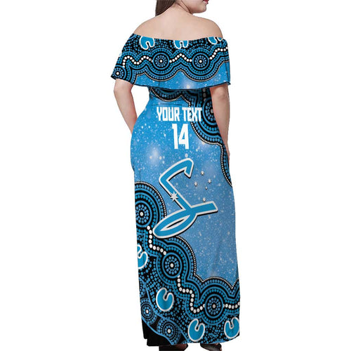 Adelaide Strikers NAIDOC Week 2026 Custom Family Matching Off Shoulder Maxi Dress and Hawaiian Shirt 50 Years Deadly Indigenous Art Glitter Effect