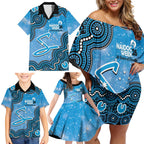 Adelaide Strikers NAIDOC Week 2026 Custom Family Matching Off Shoulder Short Dress and Hawaiian Shirt 50 Years Deadly Indigenous Art Glitter Effect