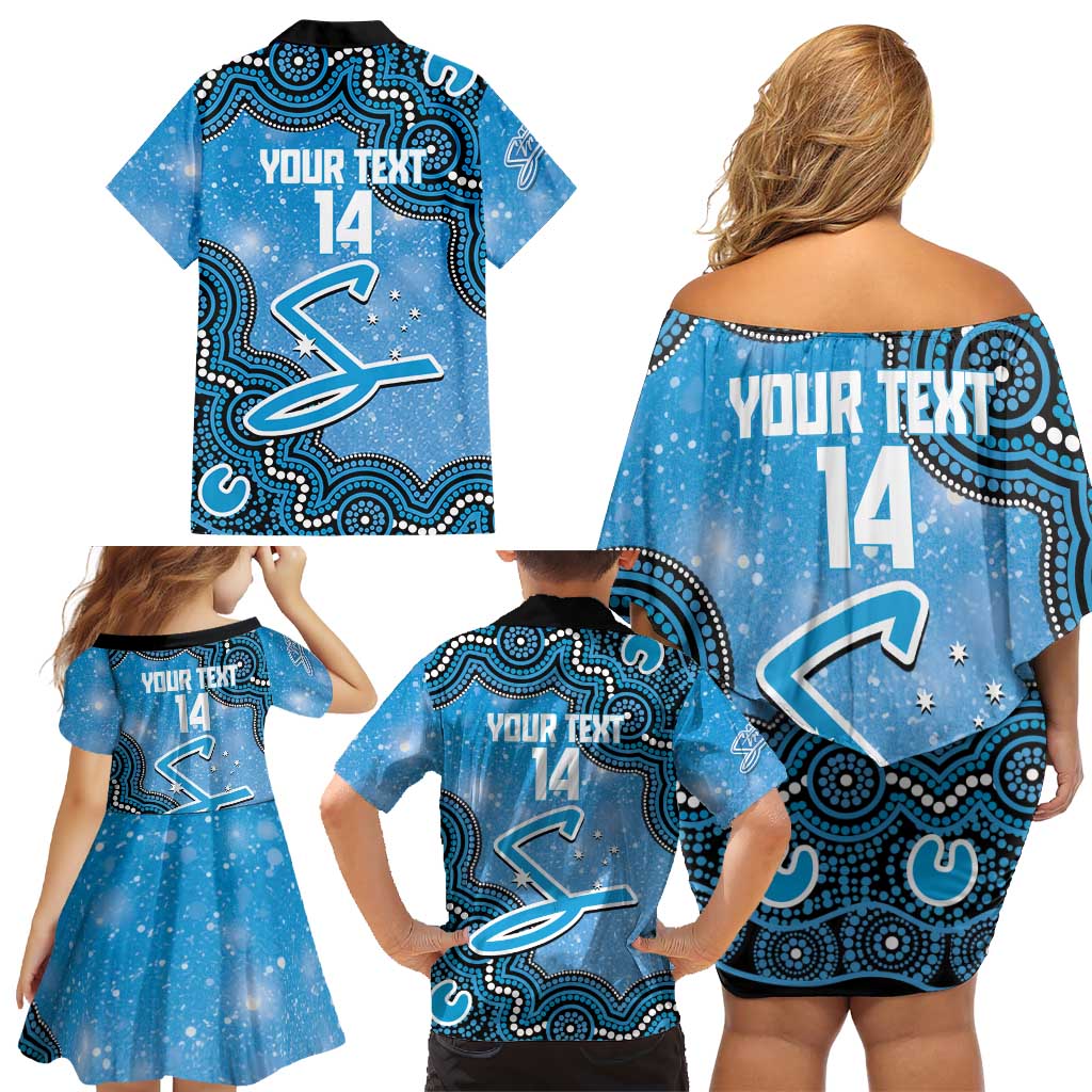 Adelaide Strikers NAIDOC Week 2026 Custom Family Matching Off Shoulder Short Dress and Hawaiian Shirt 50 Years Deadly Indigenous Art Glitter Effect