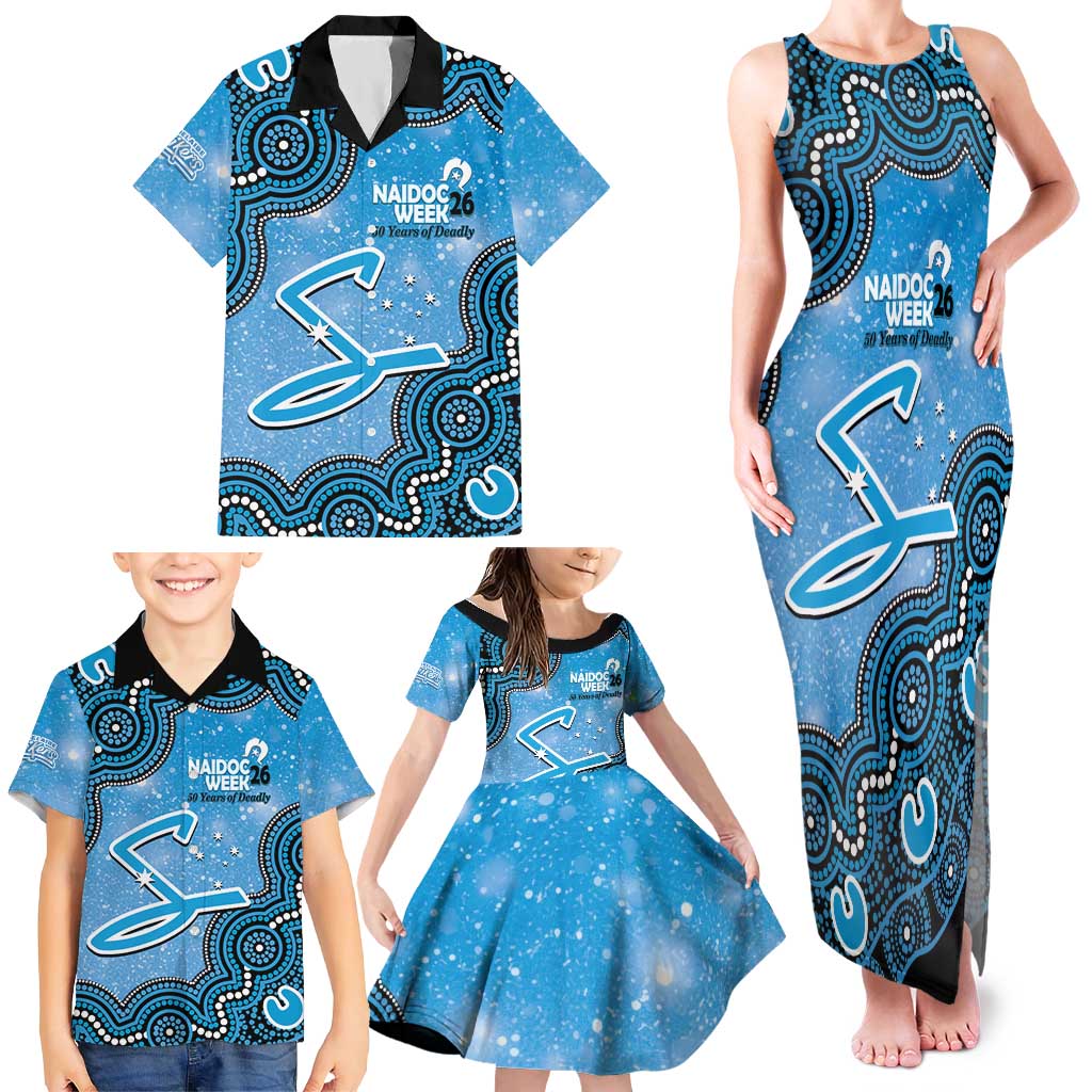 Adelaide Strikers NAIDOC Week 2026 Custom Family Matching Tank Maxi Dress and Hawaiian Shirt 50 Years Deadly Indigenous Art Glitter Effect