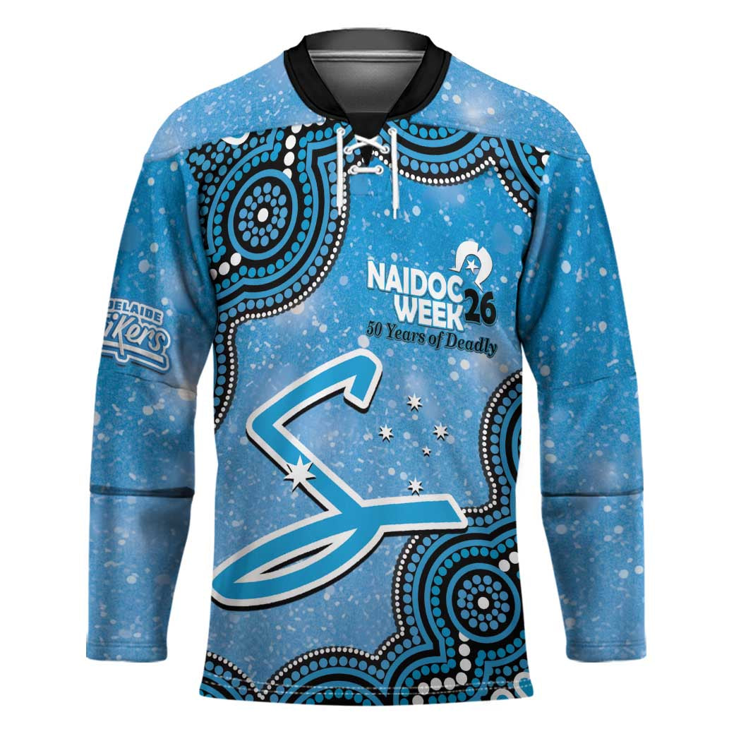 Adelaide Strikers NAIDOC Week 2026 Custom Hockey Jersey 50 Years Deadly Indigenous Art Glitter Effect