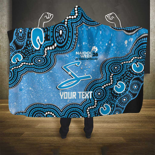 Adelaide Strikers NAIDOC Week 2026 Custom Hooded Blanket 50 Years Deadly Indigenous Art Glitter Effect