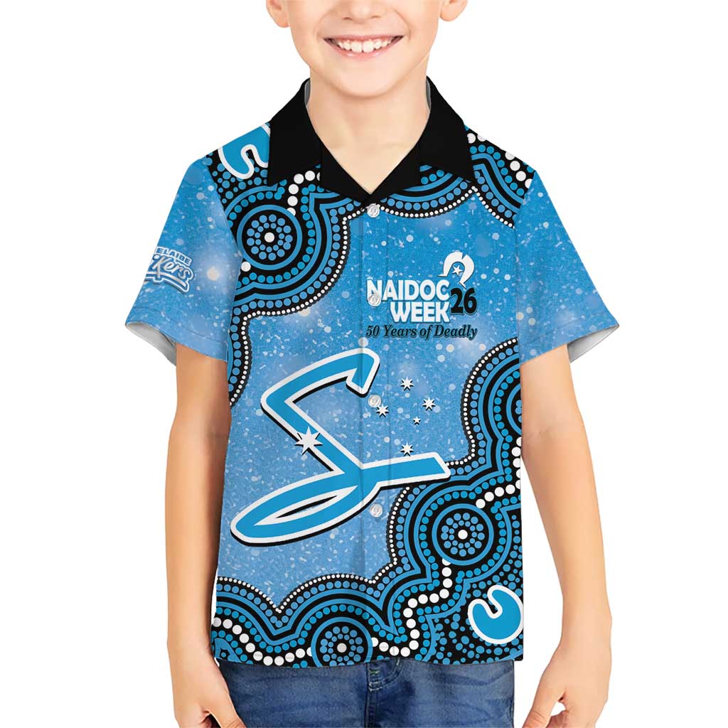 Adelaide Strikers NAIDOC Week 2026 Custom Kid Hawaiian Shirt 50 Years Deadly Indigenous Art Glitter Effect