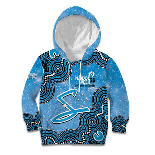 Adelaide Strikers NAIDOC Week 2026 Custom Kid Hoodie 50 Years Deadly Indigenous Art Glitter Effect