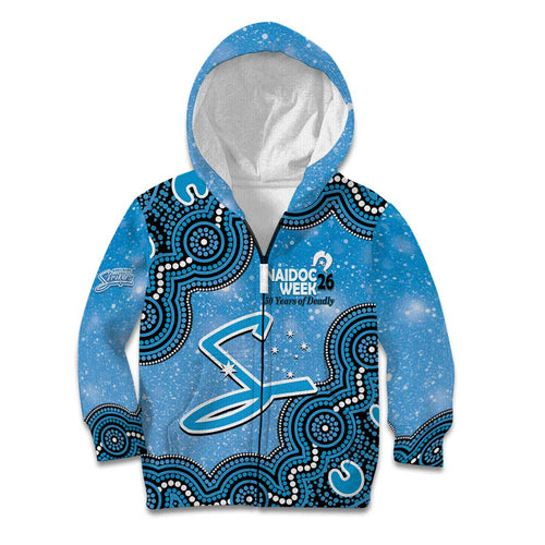 Adelaide Strikers NAIDOC Week 2026 Custom Kid Hoodie 50 Years Deadly Indigenous Art Glitter Effect