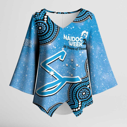 Adelaide Strikers NAIDOC Week 2026 Custom Kimono Sleeve Blouse 50 Years Deadly Indigenous Art Glitter Effect