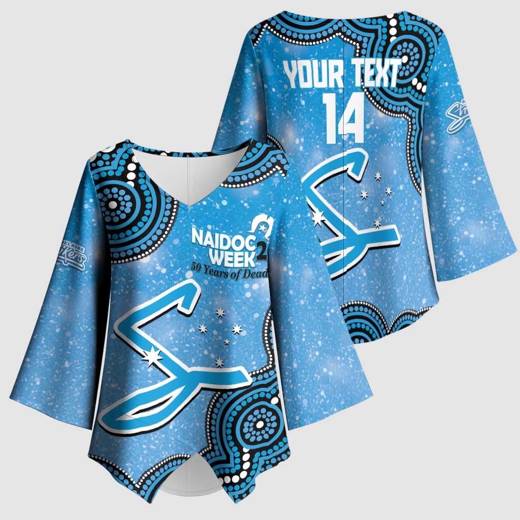 Adelaide Strikers NAIDOC Week 2026 Custom Kimono Sleeve Blouse 50 Years Deadly Indigenous Art Glitter Effect