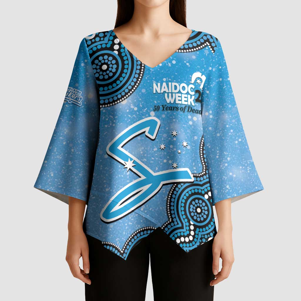 Adelaide Strikers NAIDOC Week 2026 Custom Kimono Sleeve Blouse 50 Years Deadly Indigenous Art Glitter Effect