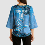 Adelaide Strikers NAIDOC Week 2026 Custom Kimono Sleeve Blouse 50 Years Deadly Indigenous Art Glitter Effect