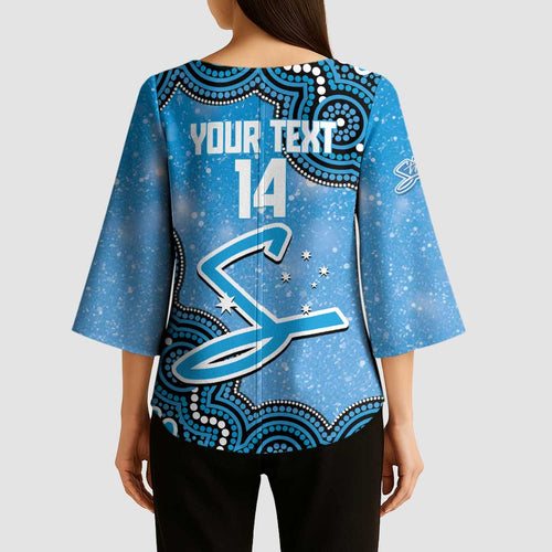 Adelaide Strikers NAIDOC Week 2026 Custom Kimono Sleeve Blouse 50 Years Deadly Indigenous Art Glitter Effect