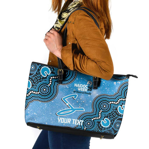 Adelaide Strikers NAIDOC Week 2026 Custom Leather Tote Bag 50 Years Deadly Indigenous Art Glitter Effect