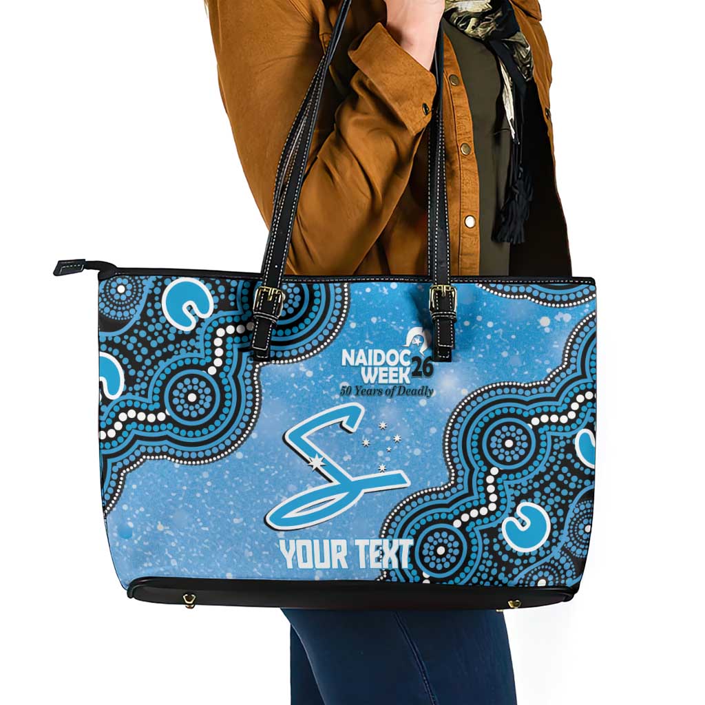 Adelaide Strikers NAIDOC Week 2026 Custom Leather Tote Bag 50 Years Deadly Indigenous Art Glitter Effect