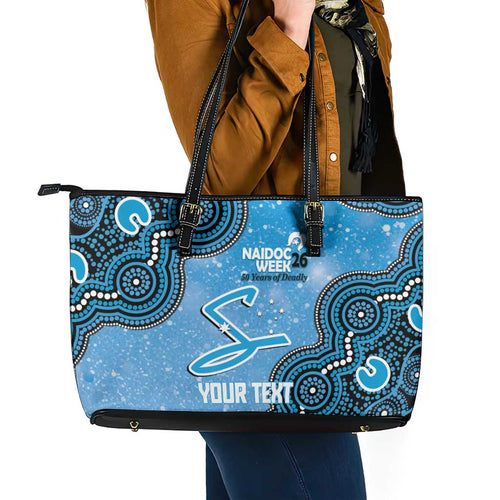 Adelaide Strikers NAIDOC Week 2026 Custom Leather Tote Bag 50 Years Deadly Indigenous Art Glitter Effect