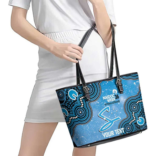 Adelaide Strikers NAIDOC Week 2026 Custom Leather Tote Bag 50 Years Deadly Indigenous Art Glitter Effect