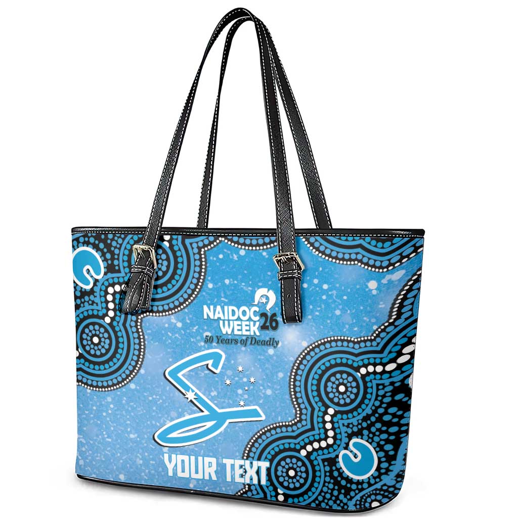 Adelaide Strikers NAIDOC Week 2026 Custom Leather Tote Bag 50 Years Deadly Indigenous Art Glitter Effect