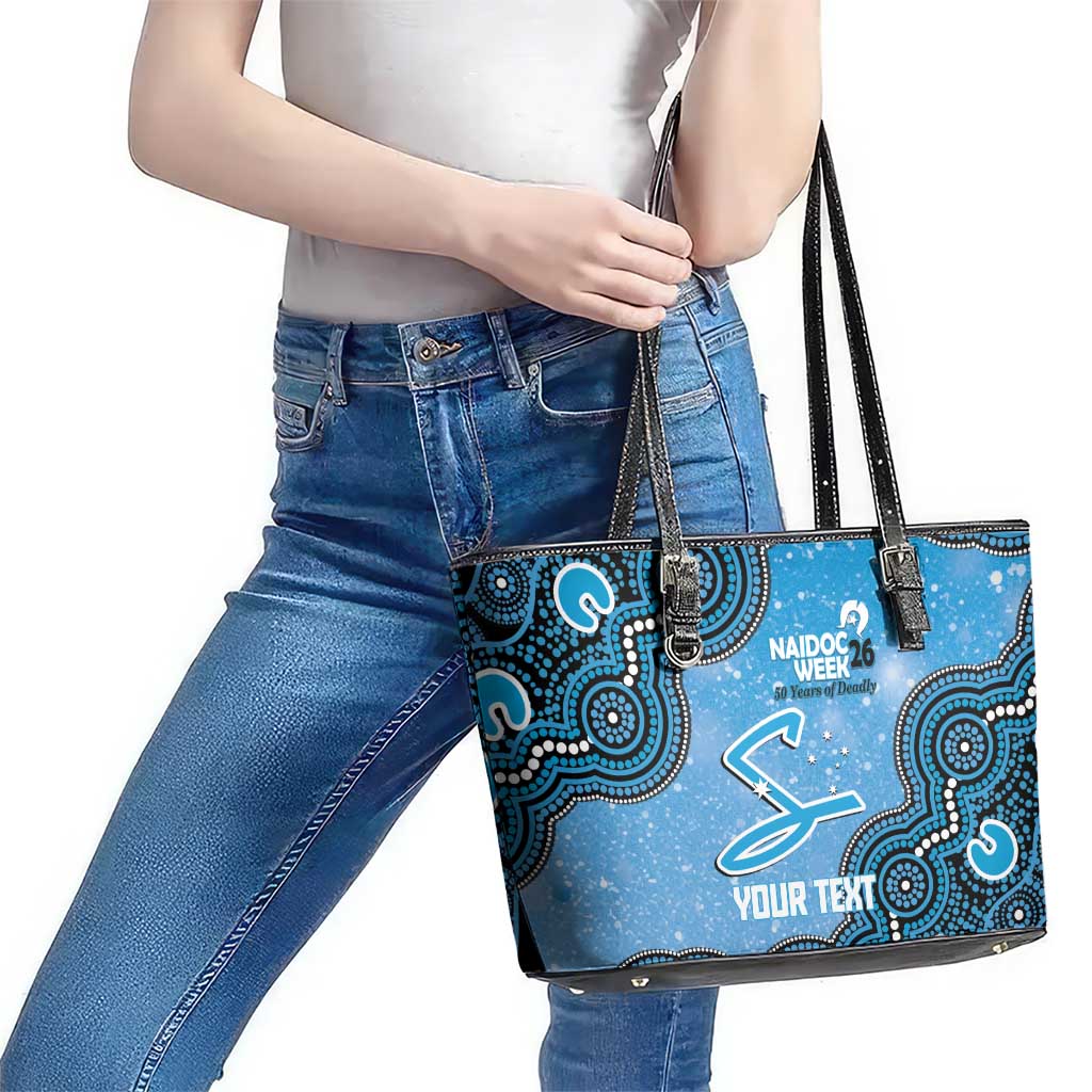 Adelaide Strikers NAIDOC Week 2026 Custom Leather Tote Bag 50 Years Deadly Indigenous Art Glitter Effect
