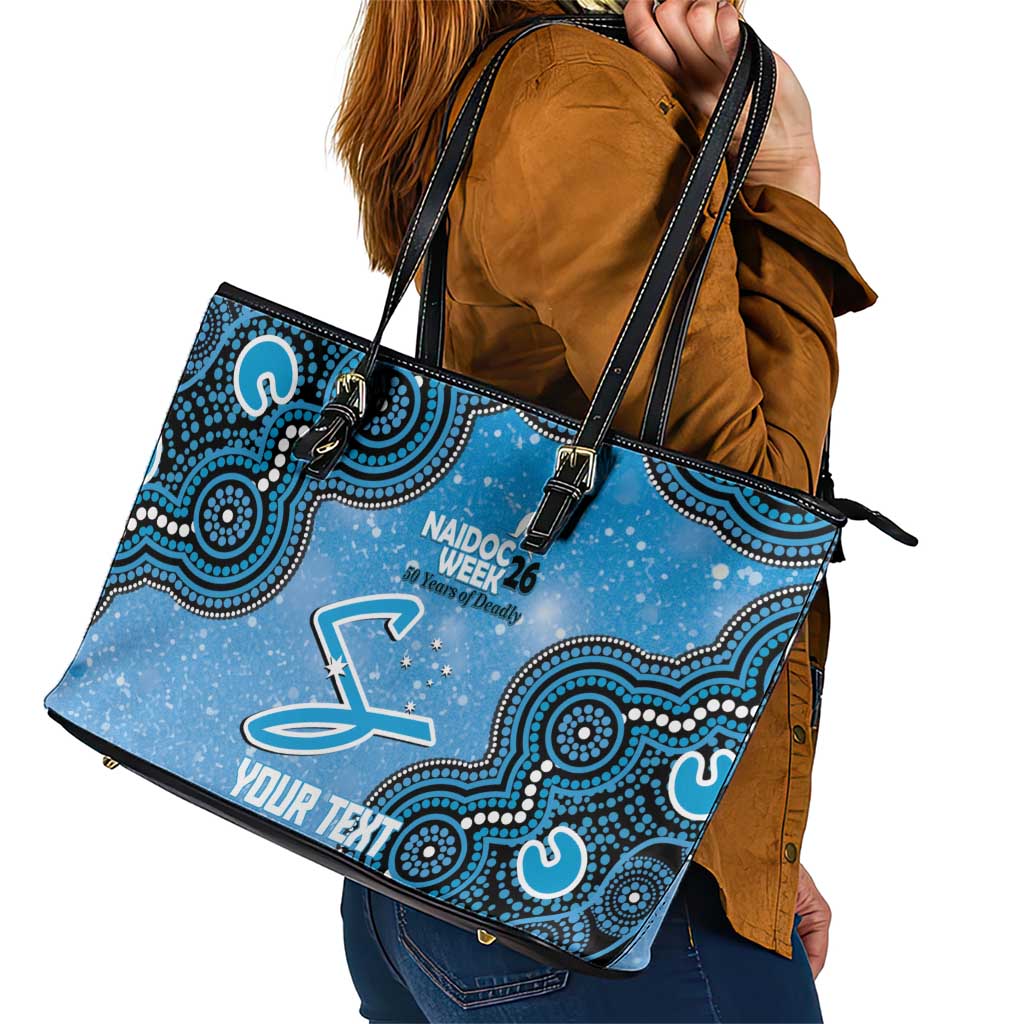 Adelaide Strikers NAIDOC Week 2026 Custom Leather Tote Bag 50 Years Deadly Indigenous Art Glitter Effect