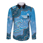 Adelaide Strikers NAIDOC Week 2026 Custom Long Sleeve Button Shirt 50 Years Deadly Indigenous Art Glitter Effect