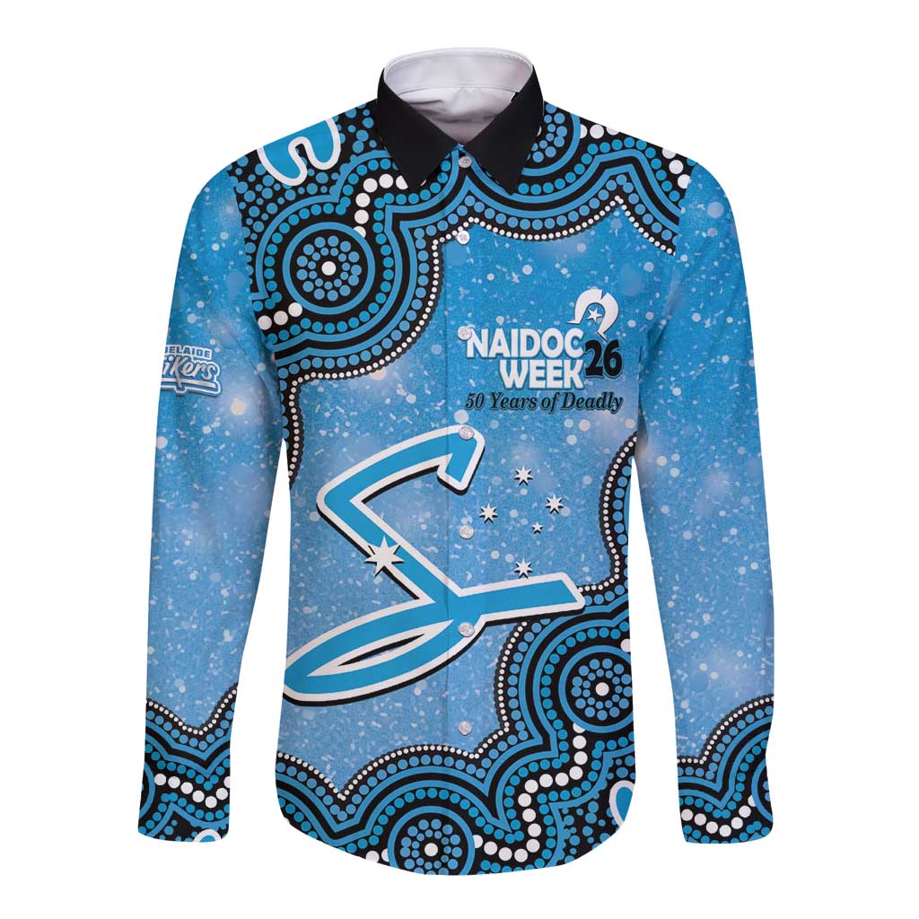 Adelaide Strikers NAIDOC Week 2026 Custom Long Sleeve Button Shirt 50 Years Deadly Indigenous Art Glitter Effect