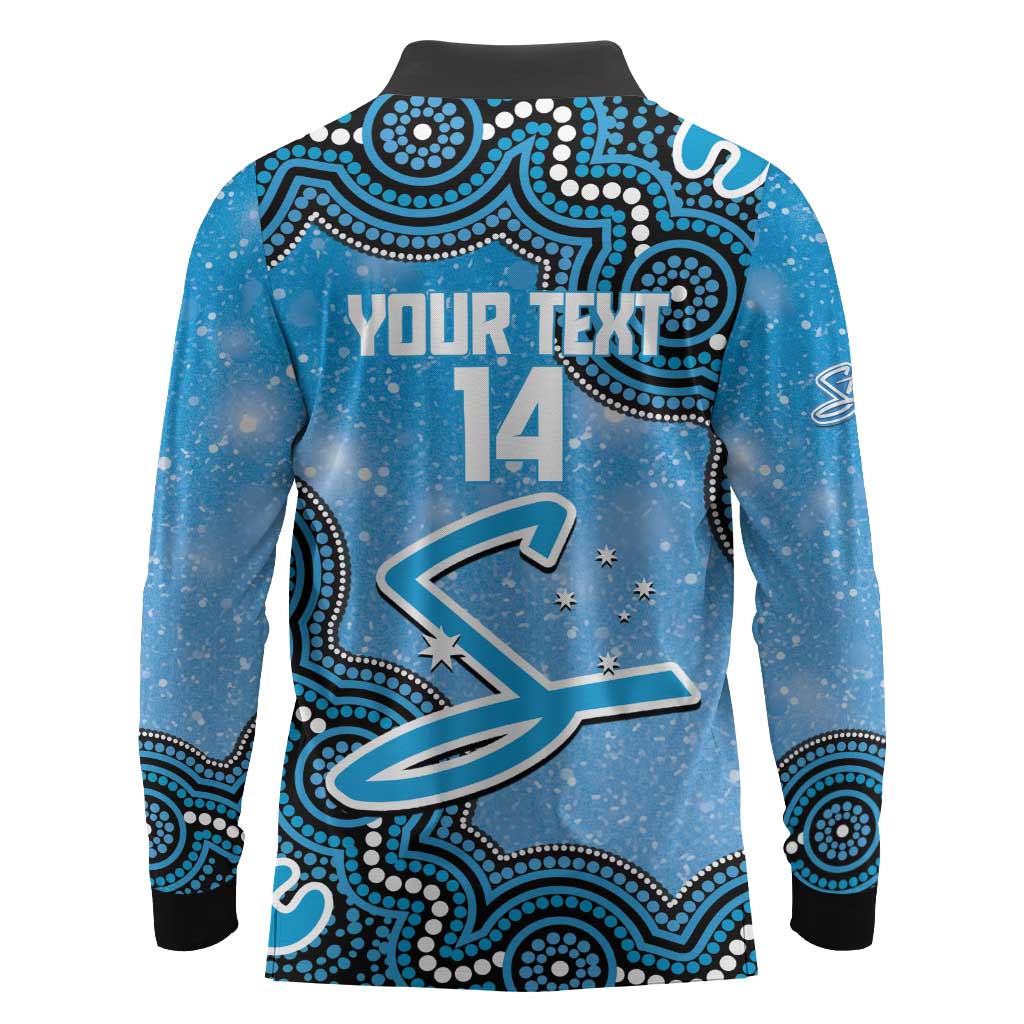 Adelaide Strikers NAIDOC Week 2026 Custom Long Sleeve Polo Shirt 50 Years Deadly Indigenous Art Glitter Effect