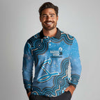Adelaide Strikers NAIDOC Week 2026 Custom Long Sleeve Polo Shirt 50 Years Deadly Indigenous Art Glitter Effect