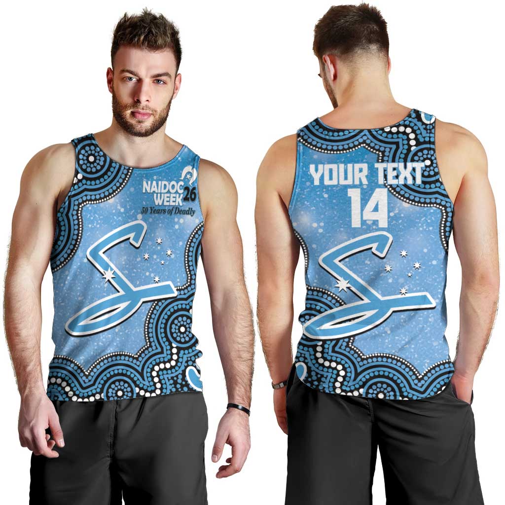 Adelaide Strikers NAIDOC Week 2026 Custom Men Tank Top 50 Years Deadly Indigenous Art Glitter Effect
