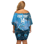 Adelaide Strikers NAIDOC Week 2026 Custom Off Shoulder Short Dress 50 Years Deadly Indigenous Art Glitter Effect