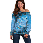 Adelaide Strikers NAIDOC Week 2026 Custom Off Shoulder Sweater 50 Years Deadly Indigenous Art Glitter Effect