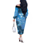 Adelaide Strikers NAIDOC Week 2026 Custom Off The Shoulder Long Sleeve Dress 50 Years Deadly Indigenous Art Glitter Effect