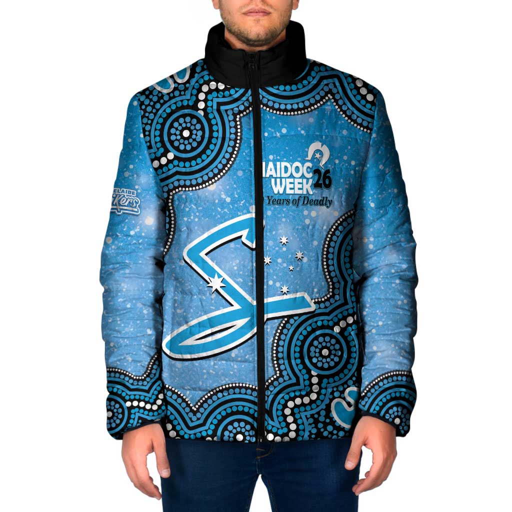 Adelaide Strikers NAIDOC Week 2026 Custom Padded Jacket 50 Years Deadly Indigenous Art Glitter Effect