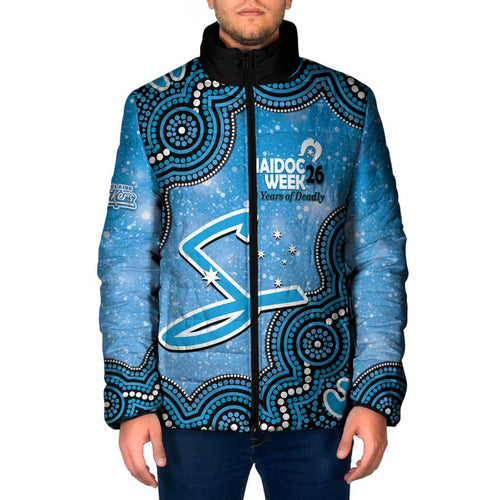 Adelaide Strikers NAIDOC Week 2026 Custom Padded Jacket 50 Years Deadly Indigenous Art Glitter Effect