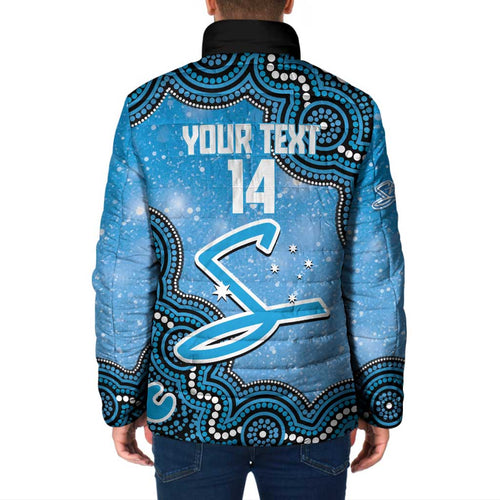 Adelaide Strikers NAIDOC Week 2026 Custom Padded Jacket 50 Years Deadly Indigenous Art Glitter Effect