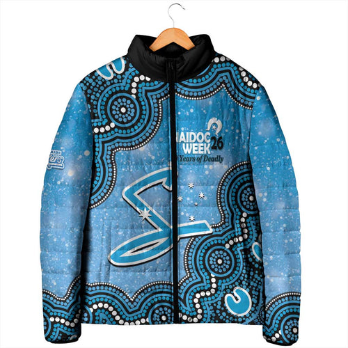Adelaide Strikers NAIDOC Week 2026 Custom Padded Jacket 50 Years Deadly Indigenous Art Glitter Effect