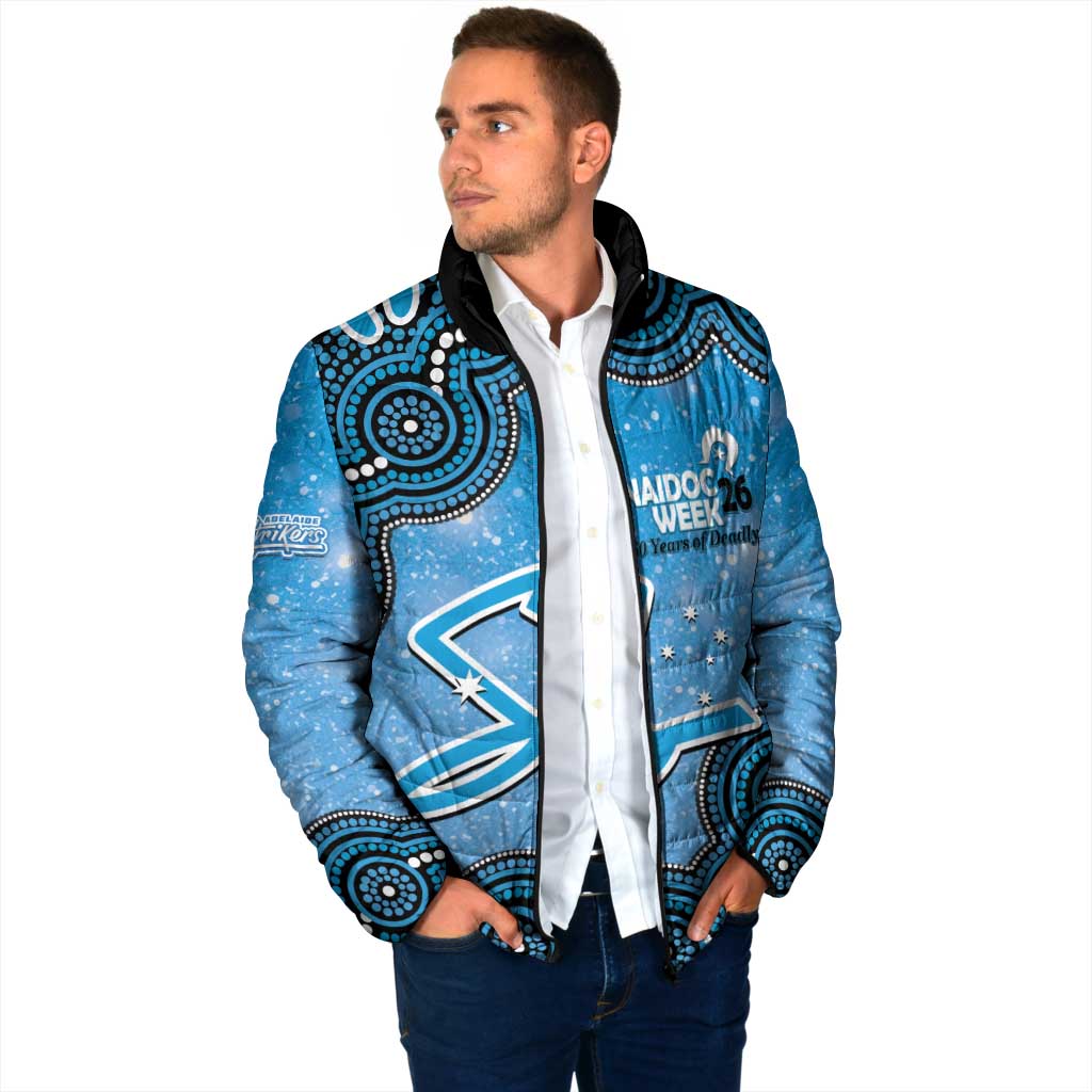 Adelaide Strikers NAIDOC Week 2026 Custom Padded Jacket 50 Years Deadly Indigenous Art Glitter Effect