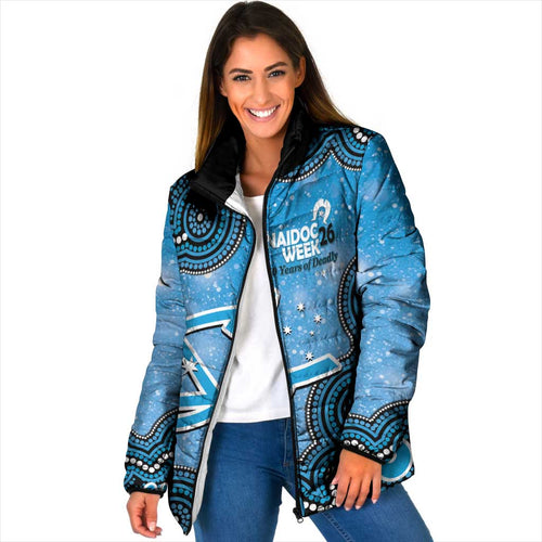 Adelaide Strikers NAIDOC Week 2026 Custom Padded Jacket 50 Years Deadly Indigenous Art Glitter Effect
