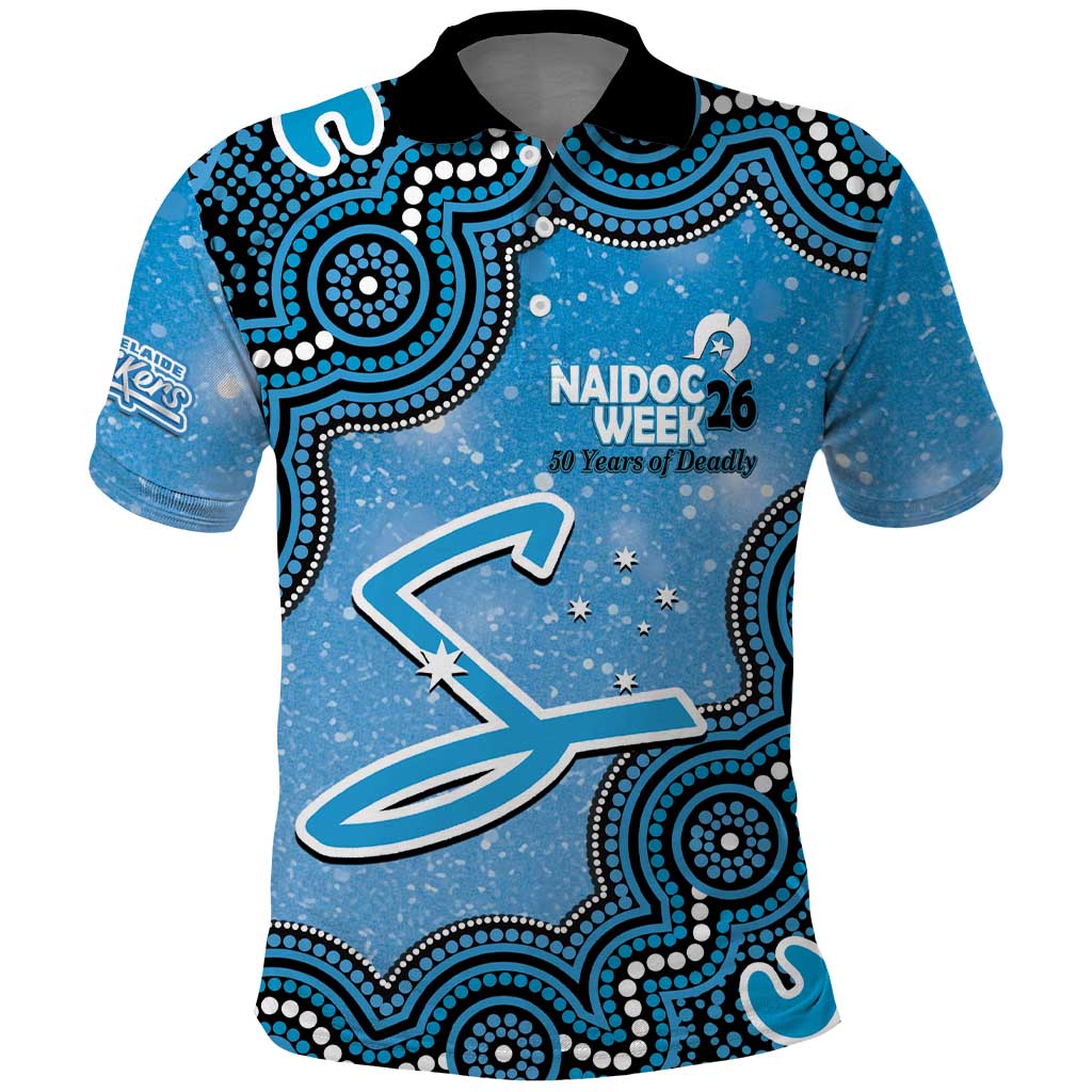 Adelaide Strikers NAIDOC Week 2026 Custom Polo Shirt 50 Years Deadly Indigenous Art Glitter Effect