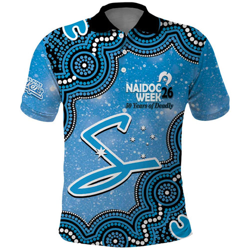 Adelaide Strikers NAIDOC Week 2026 Custom Polo Shirt 50 Years Deadly Indigenous Art Glitter Effect